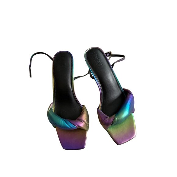 FARYLROBIN Ace Iridescent Ankle Strap Holiday Sandals Heels Size 11 NEW NWOB - Picture 5 of 6